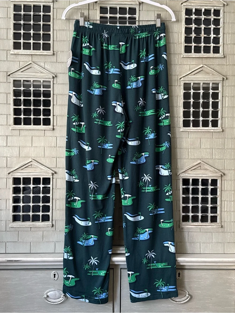 PGA TOUR Sleepwear Mens Soft Touch Beach Golf Course Jersey Pants, June Bug - S